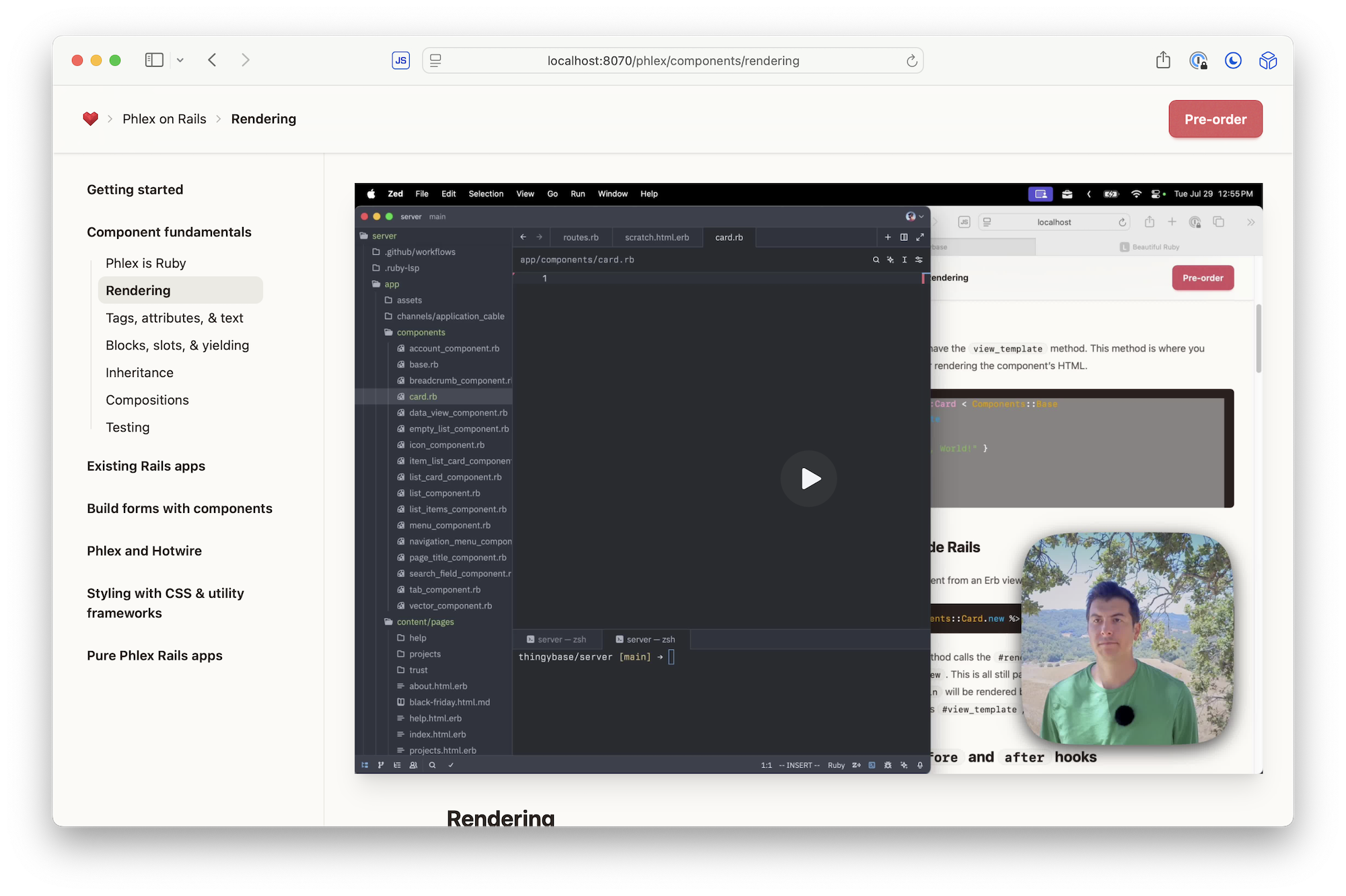 Screenshot of the first completed video unit
