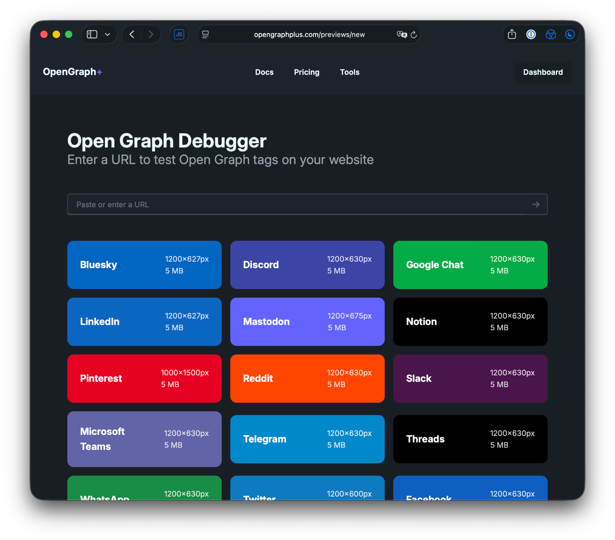 OpenGraph debugging tools