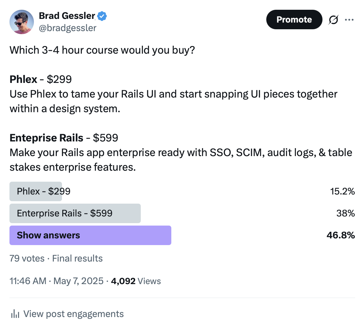 Screenshot of the Tweet that kicked it off