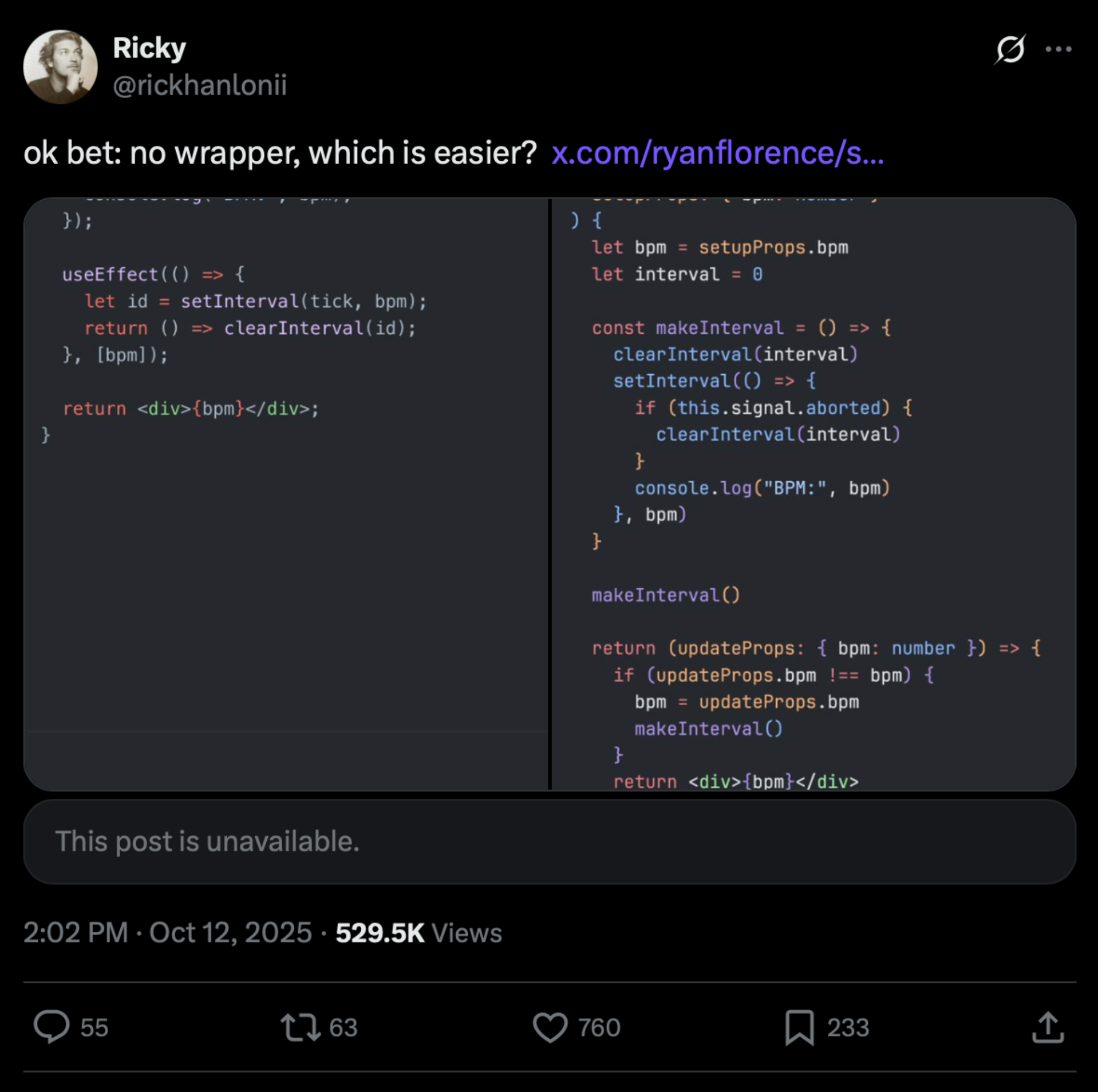 Screenshot of somebody tweeting about a wrapper