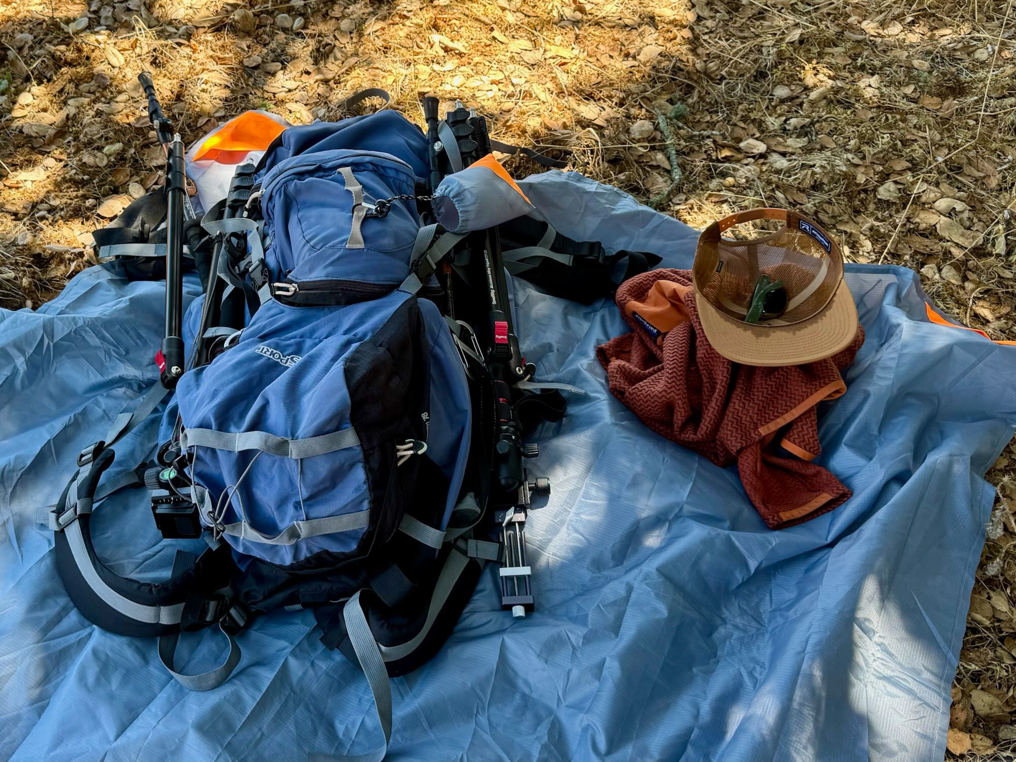 Everything fit into a large hiking backpack